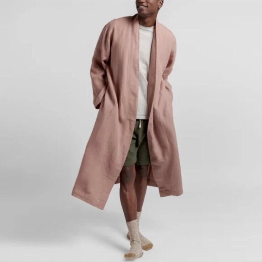 PARACHUTE Unisex Linen Robe in Clay Size Small